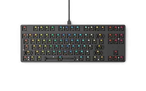 GLORIOUS Custom Gaming Keyboard - GMMK 85% Percent TKL Barebone - USB C Wired Mechanical Keyboard Kit - RGB Hot Swappable Switches & Keycaps - Black Metal Top Plate