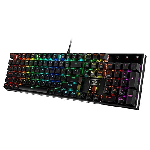 Redragon K556 Wired RGB Mechanical Gaming Keyboard, 104-Key Aluminum Board