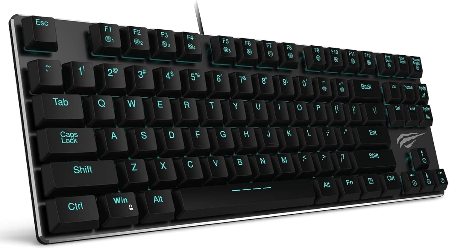 havit Mechanical Keyboard Backlit Wired Gaming Keyboard Extra-Thin, Kailh Low Profile Blue Switches, 87 Keys