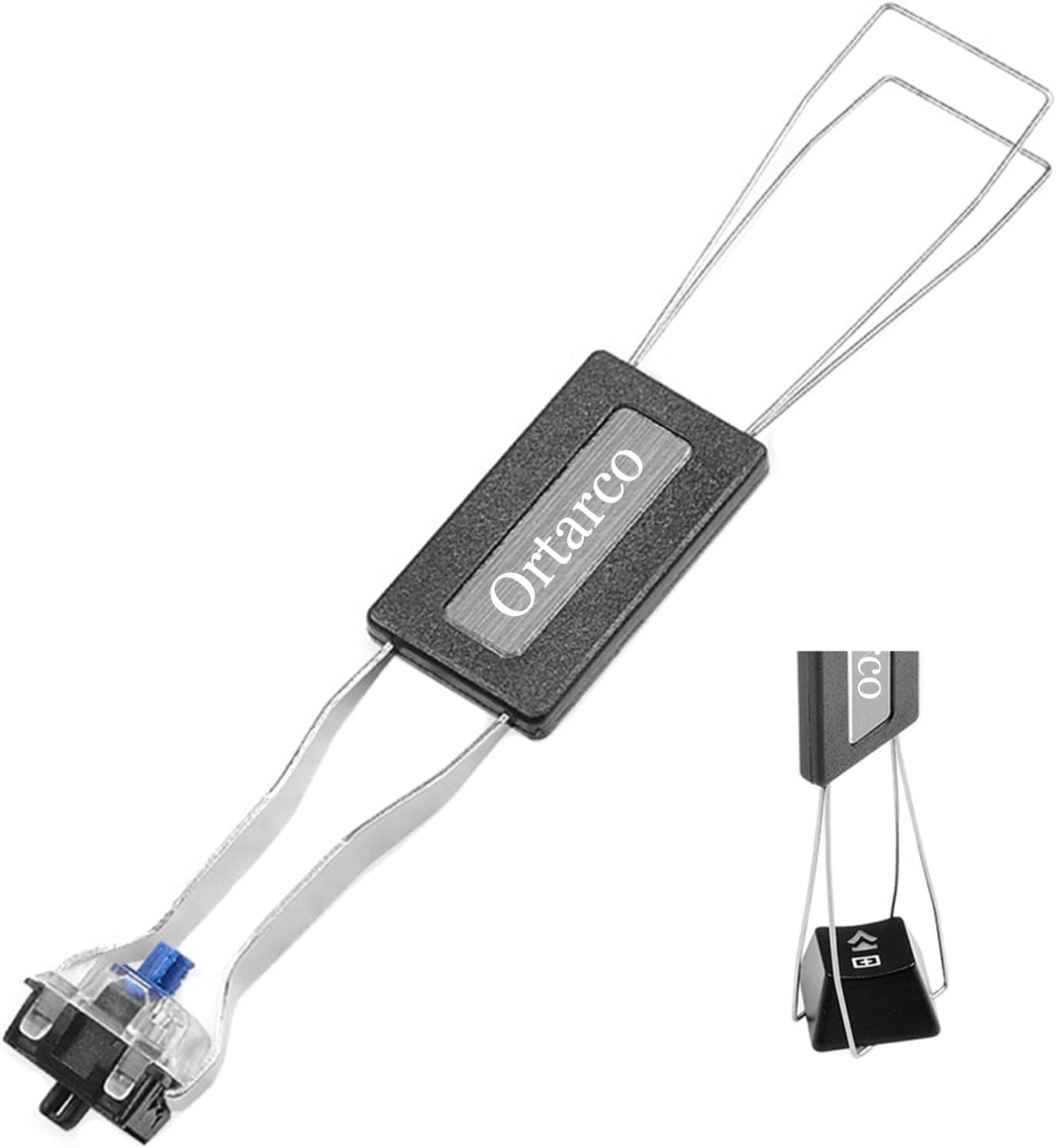 Ortarco Keycap Puller for Mechanical Keyboard, Stainless Steel Remover (Black)