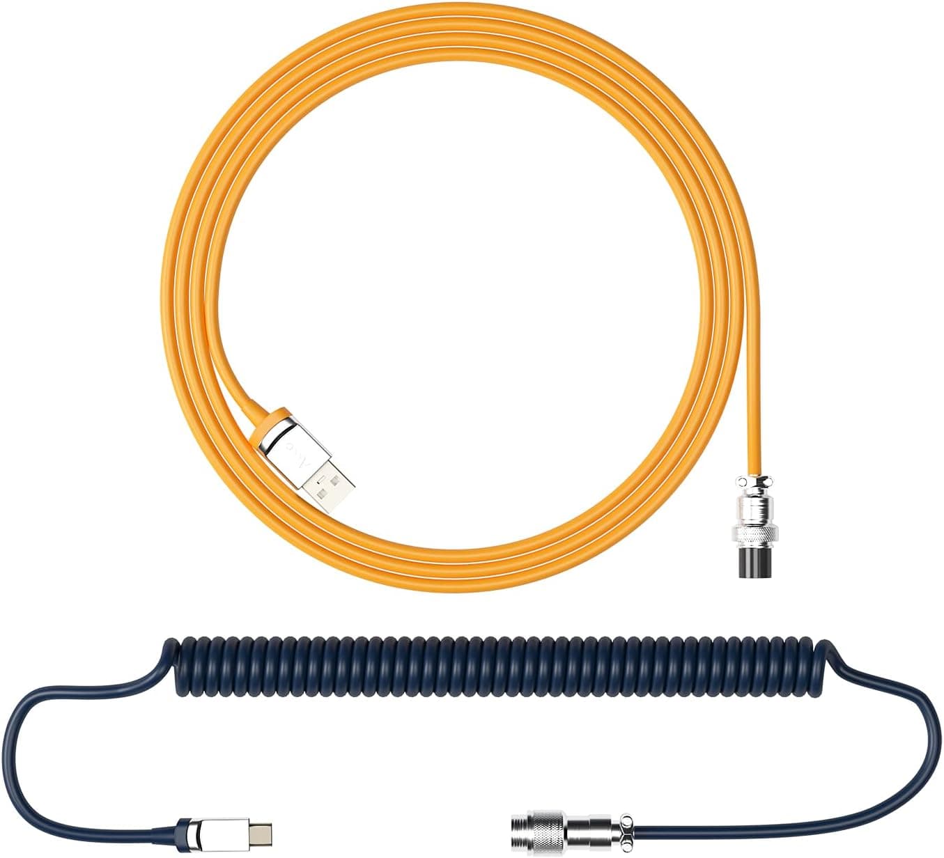 Akko Custom Coiled Aviator Cable 5ft TPE Type-C to USB-A Metal Connector (Macaw)