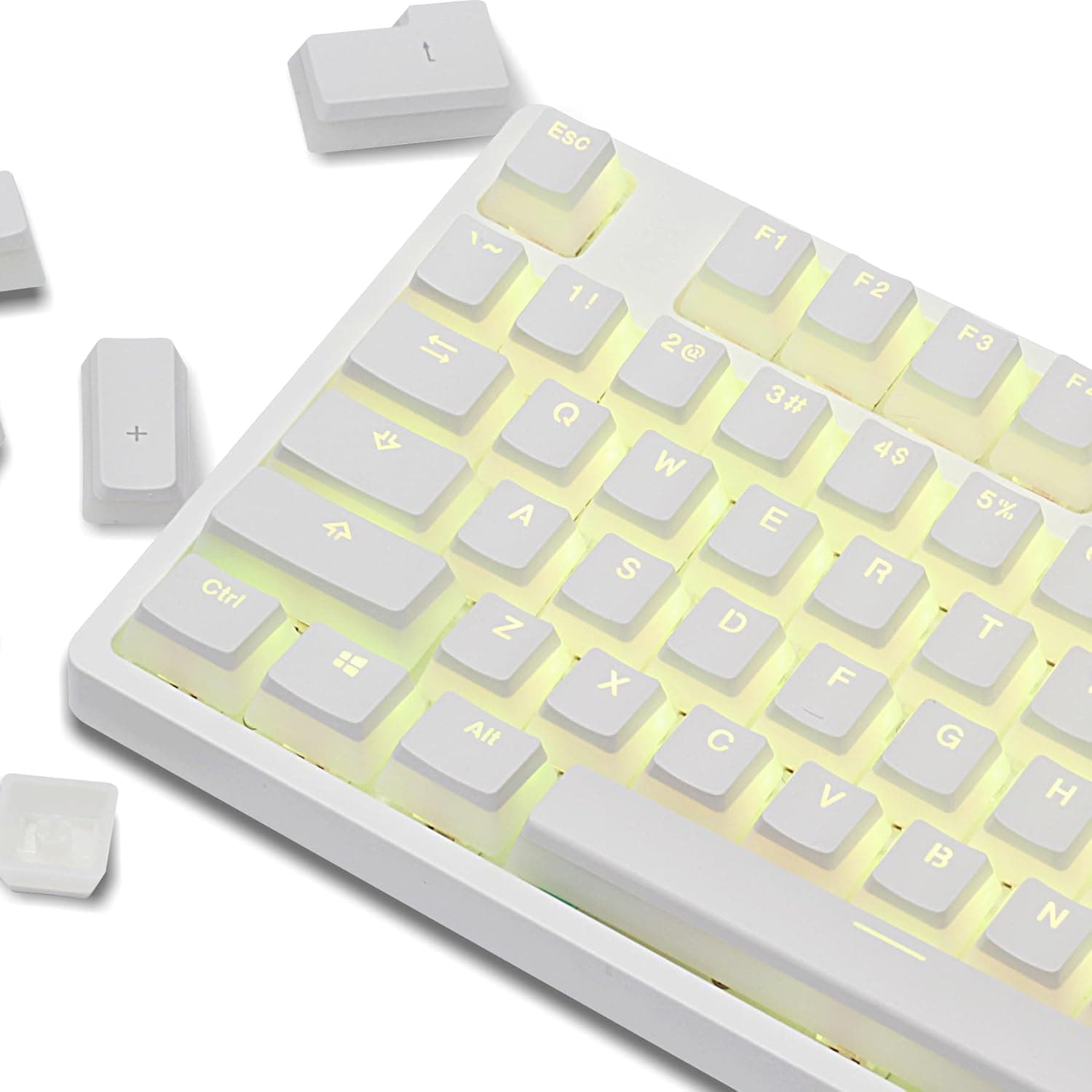 Happy Balls White Pudding Keycaps Backlit PBT Doubleshot OEM Profile