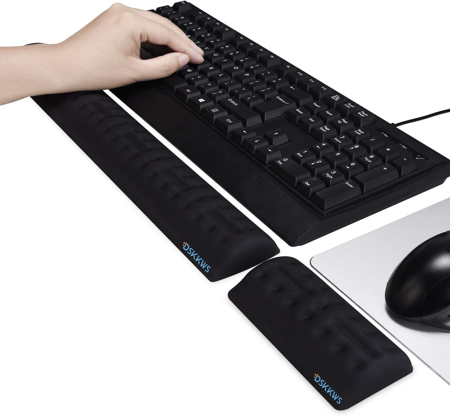 DSKKWS Memory Foam Keyboard Wrist Rest & Mouse Wrist Rest Kit, Ergonomic Palm Support