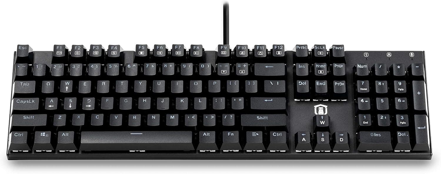 Plugable Performance 104 Key Full-Size Mechanical Keyboard Red Switches