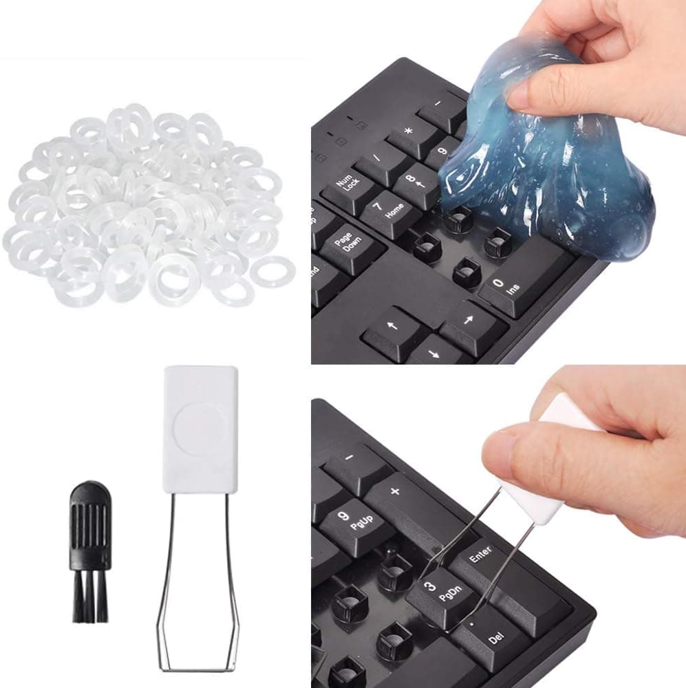 UCEC 120Pcs Rubber O-Ring Ultra-Quiet Switch Dampeners + Remover/Brush/Mud