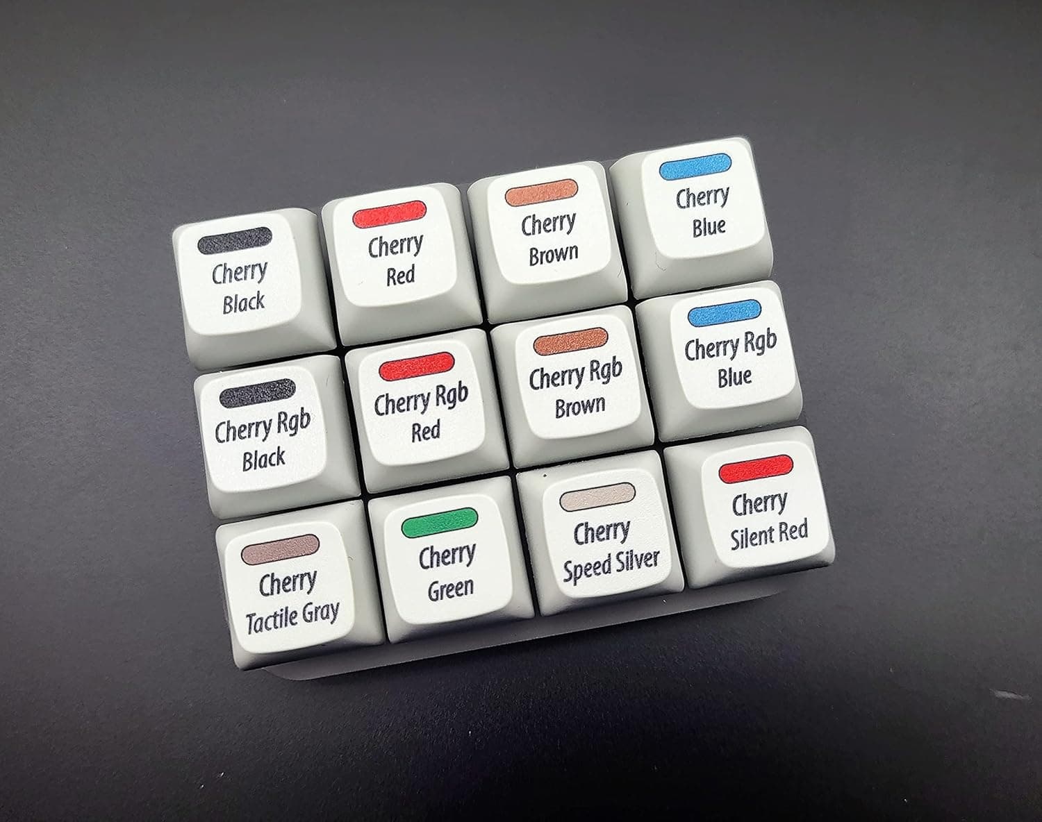 Max Keyboard Cherry MX Switch Tester Sampler 12-Key with PBT Keycaps