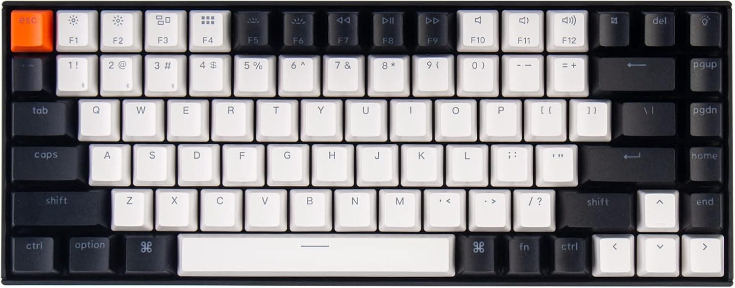 Keychron K2 75% Hot-swappable Wireless Mechanical Keyboard Gateron Blue 84 Keys