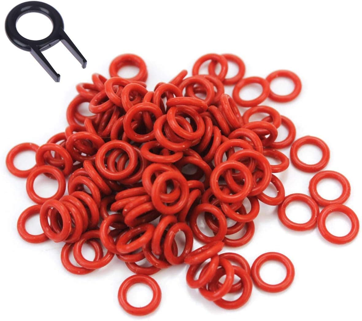 120Pcs Rubber O-Ring Switch Dampeners Keycaps for Cherry MX (Red)