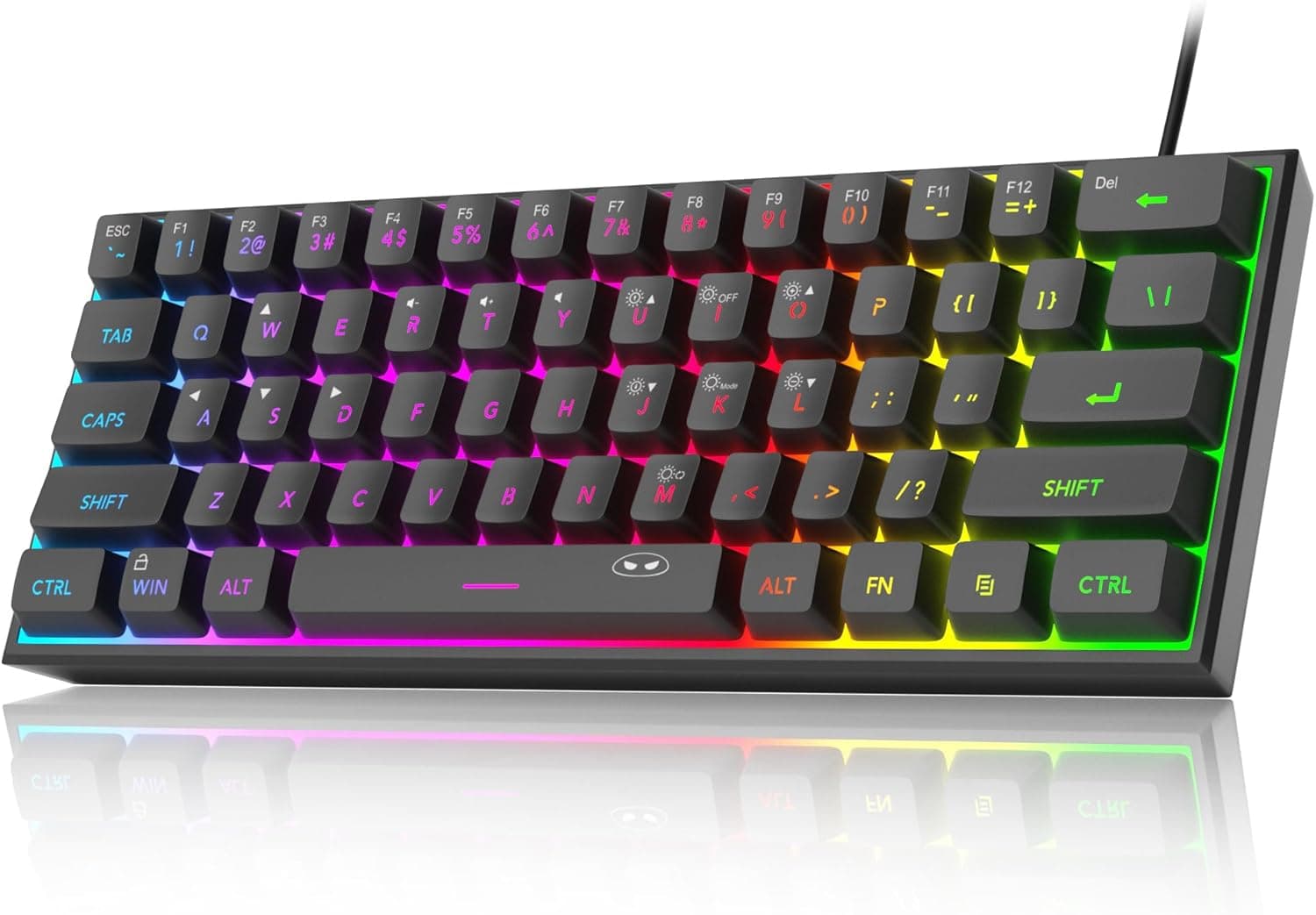 MageGee TS91 Mini 60% Gaming Keyboard, RGB Backlit, 61 Key Ultra-Compact (Black)