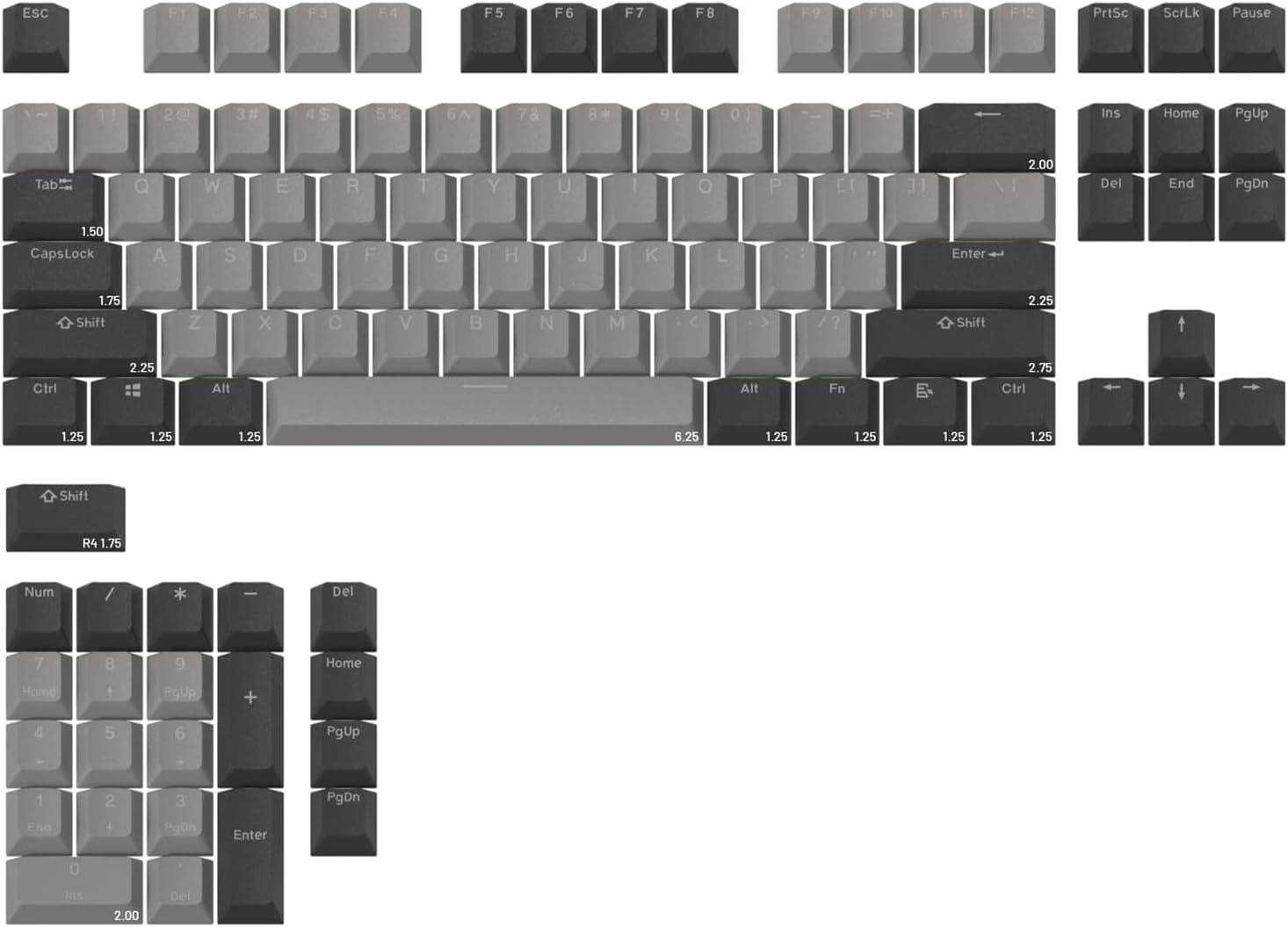 DROP Skylight Series Keycap Set Doubleshot PBT OEM Shine-Through (Slate)