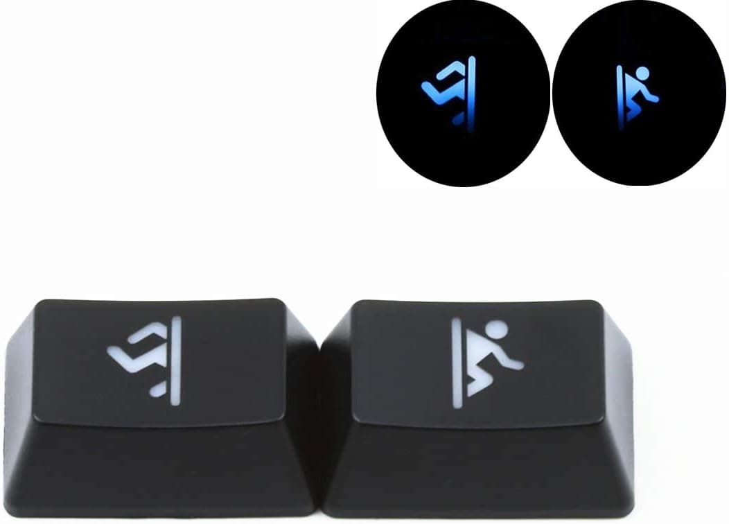 2 Pcs 1.5u R1 Backlit Novelty Keycaps Portal Laser Carving OEM