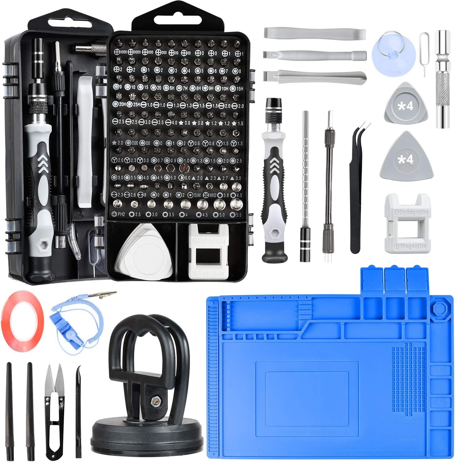 Precision Screwdriver Set Electronics Repair Tool Kit with Anti Static Mat & ESD Wristband