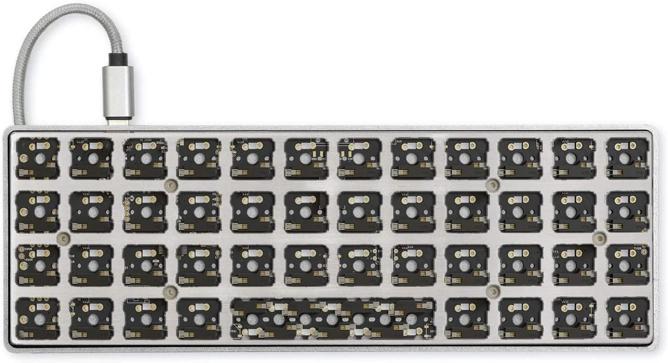 Drop Planck Mechanical Keyboard Kit V6 DIY Compact 40% Ortholinear Kaihua Hotswap Programmable USB-C Aluminum (Mid-Pro, Space Gray)