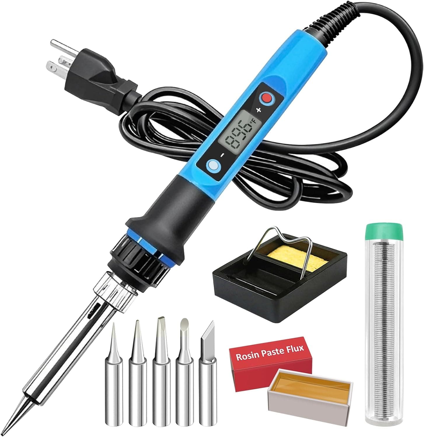 Liouhoum 80W 110V Fast Heat LCD Digital Adjustable Temperature Soldering Gun Kit