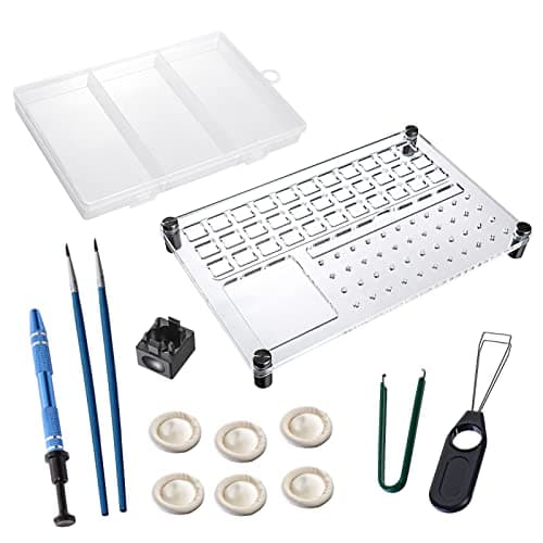 Gliging 33 Lube Station Switch Tester Opener Acrylic DIY Double-Deck Removal Platform Keycaps Puller for Custom Gateron Cherry Mechanical Keyboard(Lubrication Kit A)