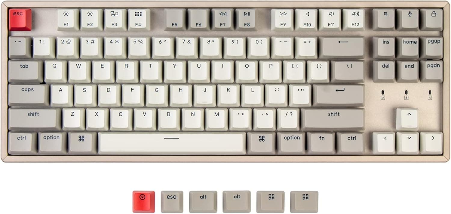 Keychron K8 87 Keys Tenkeyless Wireless Bluetooth Mechanical Keyboard Red Switch