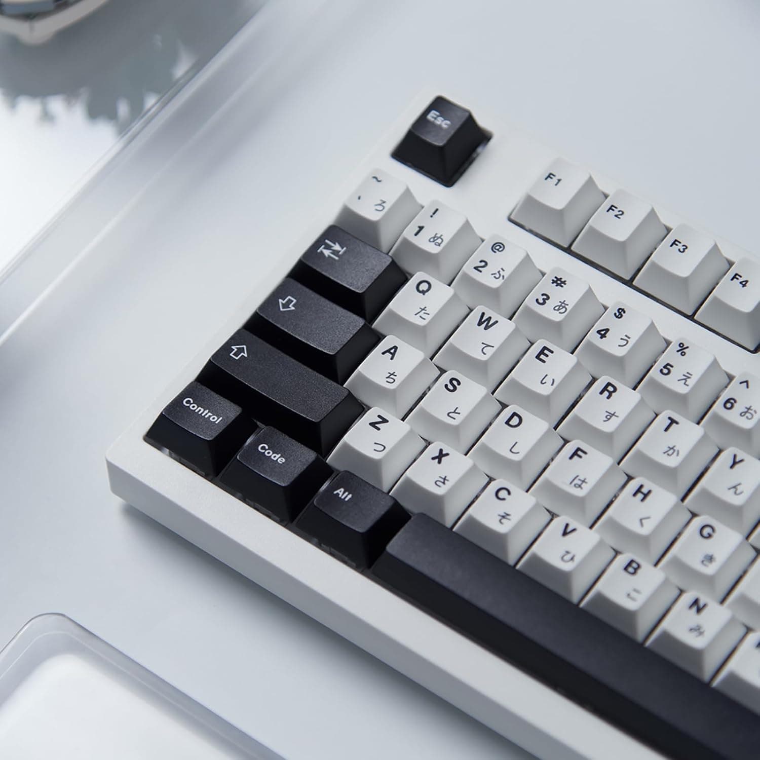 133 Keys Japanese Cherry Profile Dye Sub PBT Black and White Keycaps Set