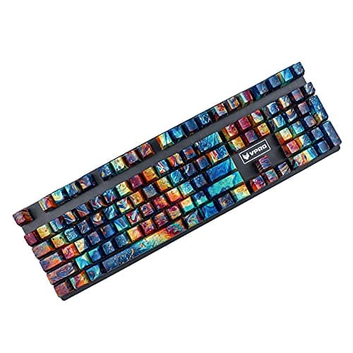 YMDK Artistic Oil Painting Doubleshot Anime Keycaps Backlit 108 ABS Water-Transfer Baking Varnish Keyset for MX Switch Mechanical Keyboard (Matte Paint)
