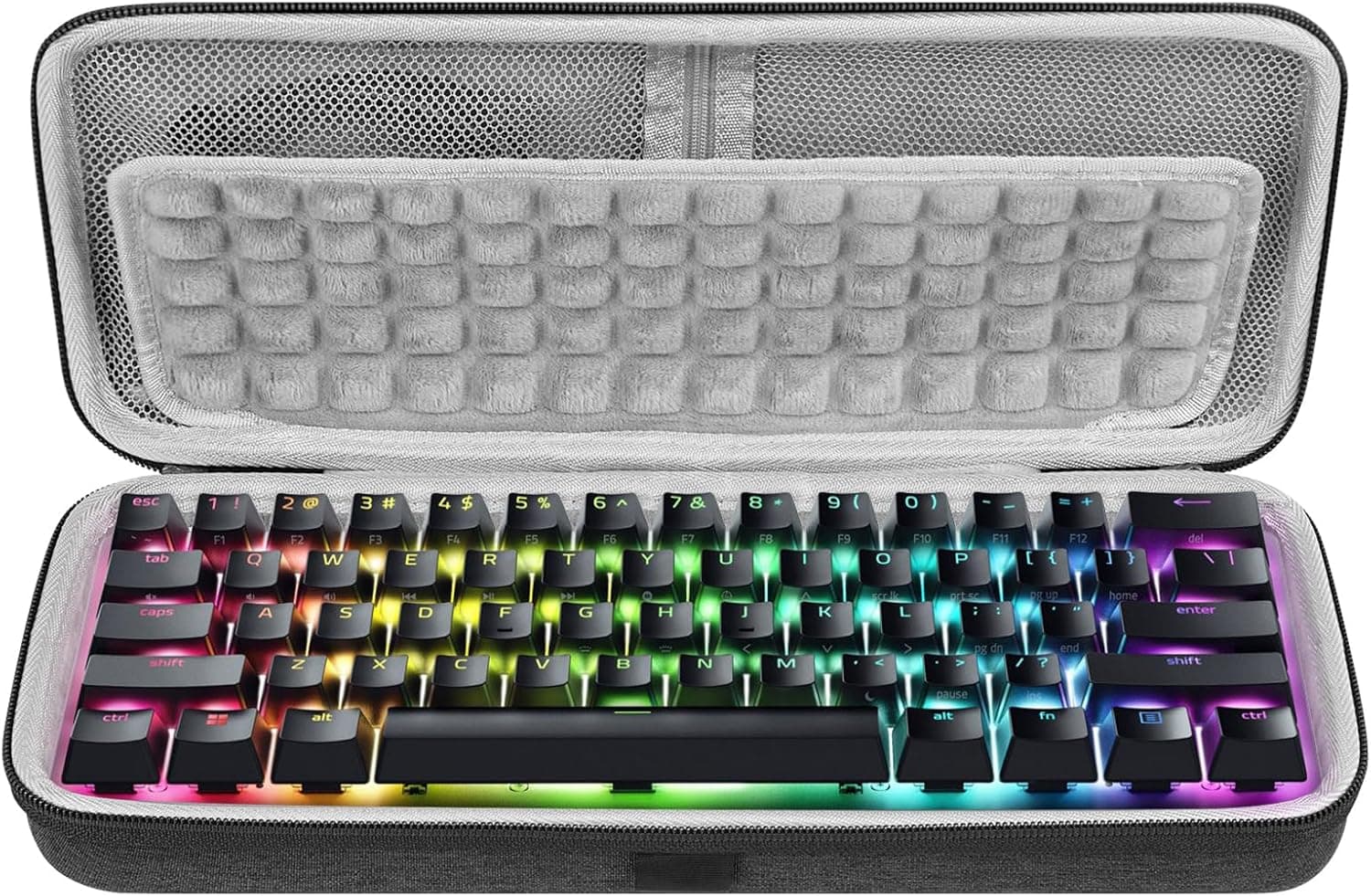 GEEKRIA 60% Compact Keyboard Case, Hard Shell Travel Bag for 61 Keys (Apex Pro Mini, Huntsman Mini, RK61)