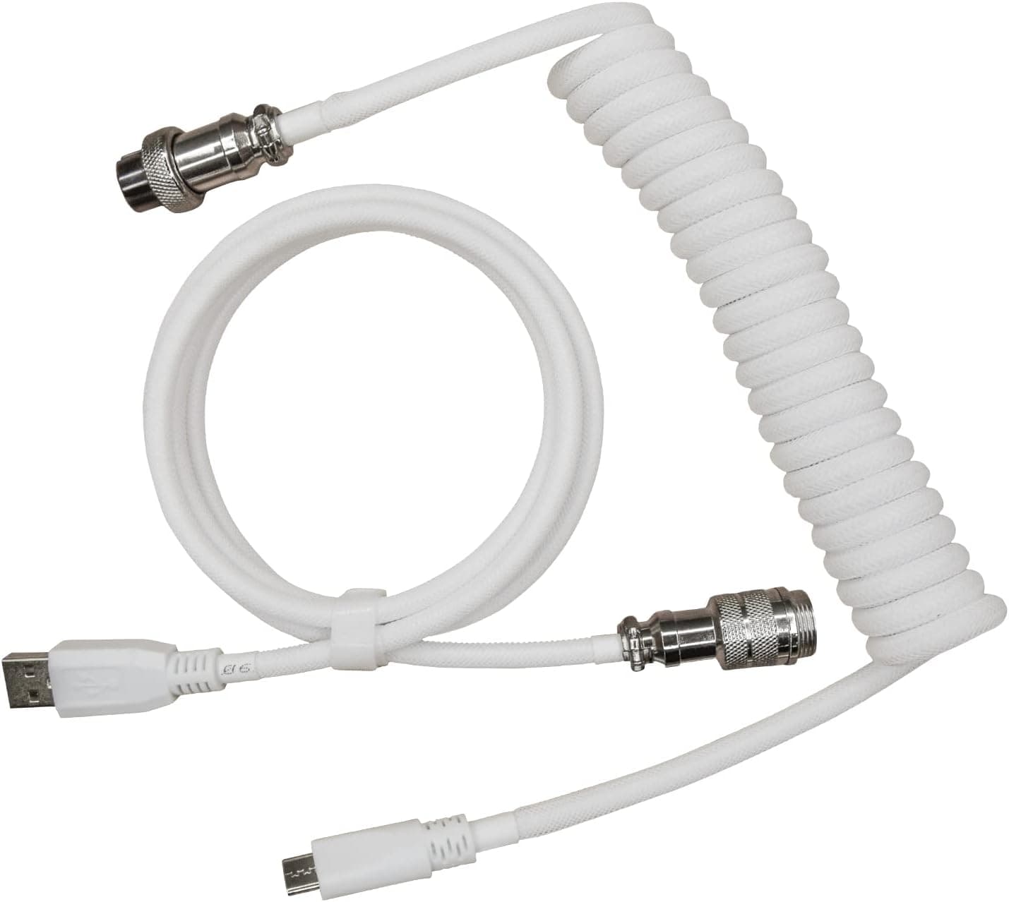 Custom Coiled Aviator USB-C Keyboard Cable for Type-C Mechanical Keyboards, Double-Sleeved