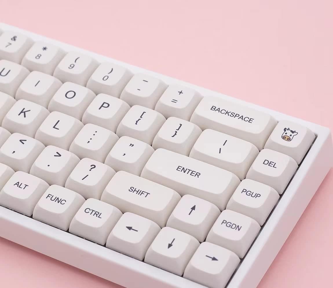 JEWUNO PBT Keycap 121 Key Minimalist White XDA Profile Sublimation