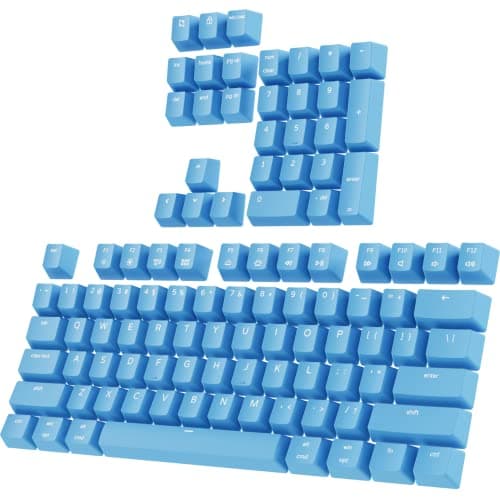 PWNAGE Double Shot PBT Shine-Through Keycap Set - 104/105-Key OEM Profile forRGB Mechanical Keyboards -MX Switch Compatible - Full Size ANSl Layout - Blue
