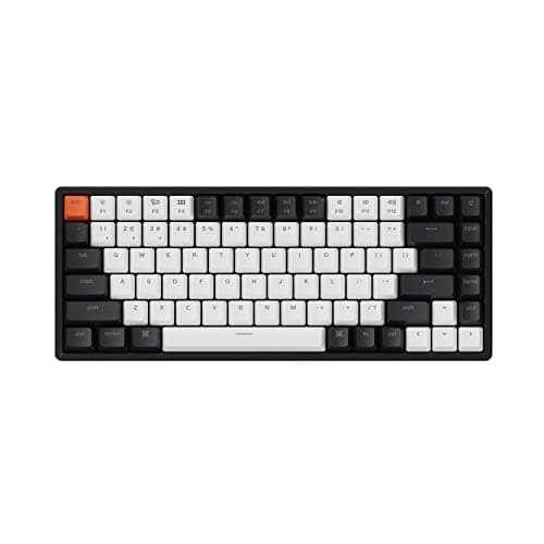 Keychron K2 Wireless Bluetooth/USB Wired Gaming Mechanical Keyboard, Hot-swappable 75% Layout 84 Keys RGB LED Backlight, Aluminum Frame for Mac Windows, Gateron G Pro Blue Switch, Version 2