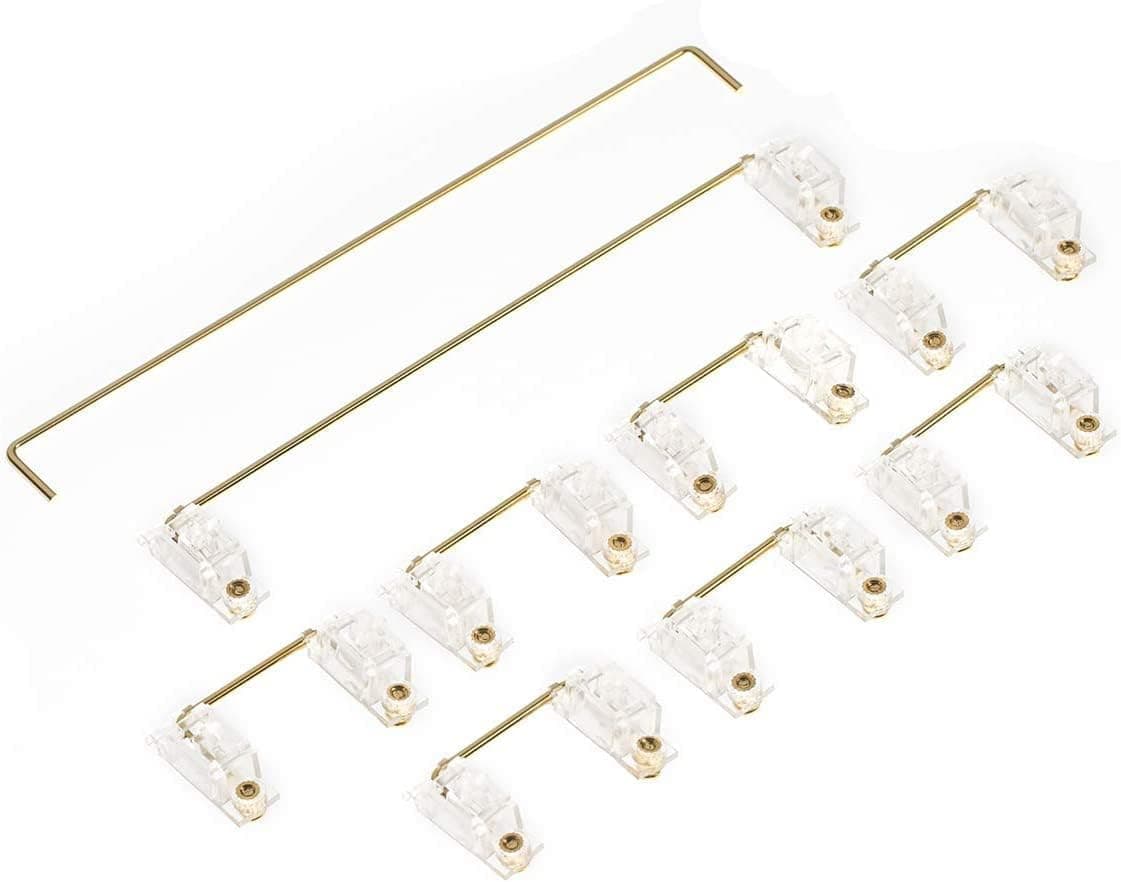 DUROCK V1 PCB Screw-in Stabilizers, Transparent Clear Gold Plated (V1 Clear 104 Set)