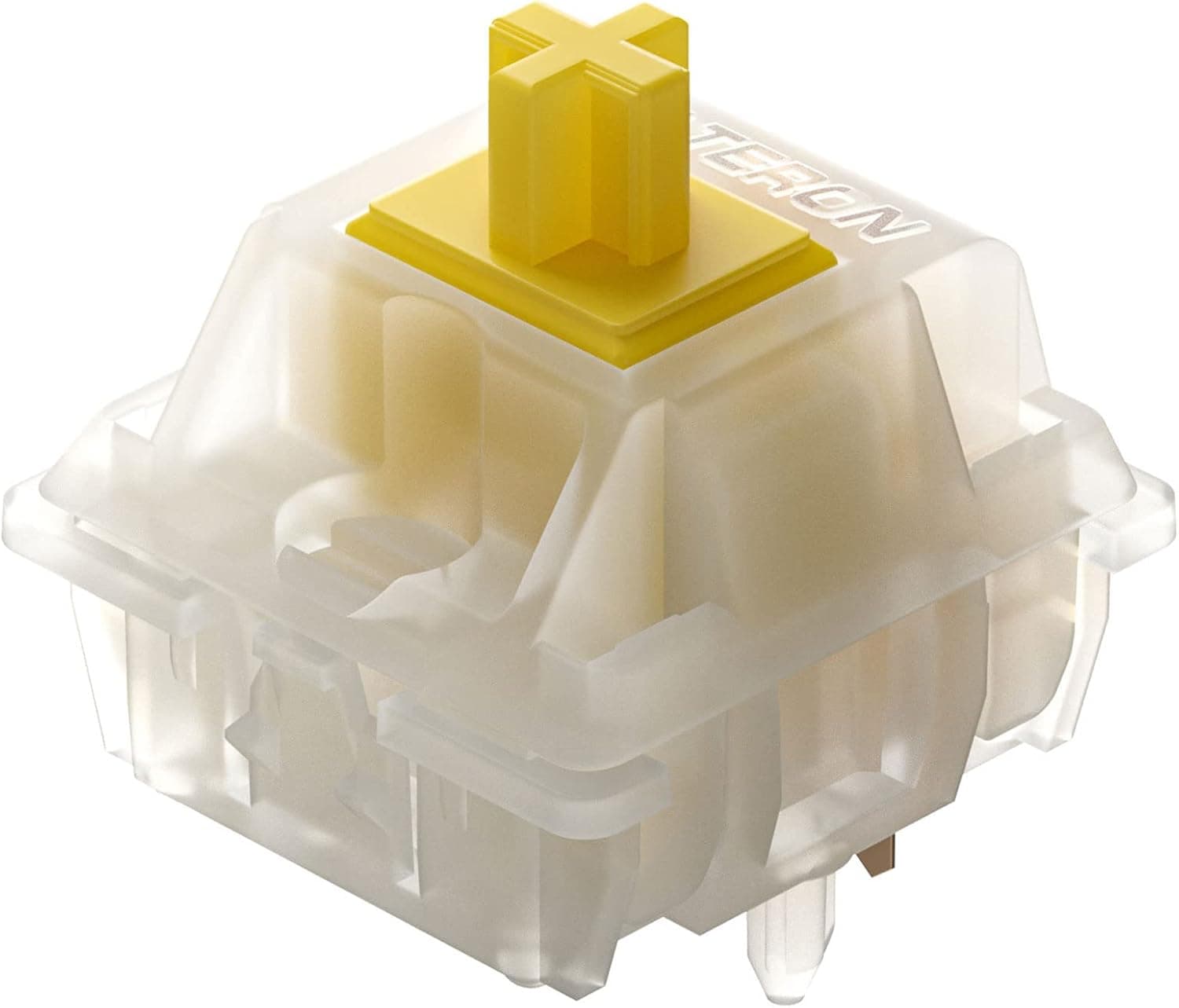 GATERON Milky Yellow Pro V2 Pre-lubed 5 Pin 50gf LED RGB Linear Switches for MX Mechanical Keyboard (70 Pcs)