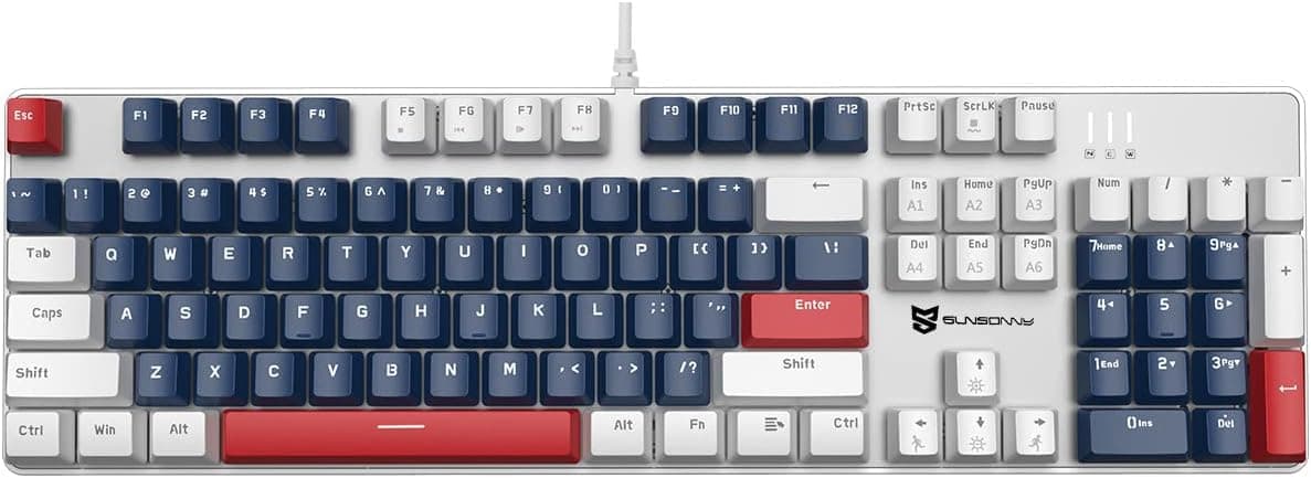 Merdia 104 Keys Full Size Mechanical Gaming Keyboard Red Switch