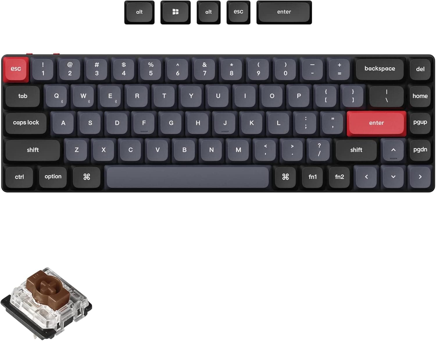 Keychron K7 Pro QMK/VIA Ultra-Slim Hot-swappable Wireless Mechanical Keyboard, 65% Low-Profile Brown
