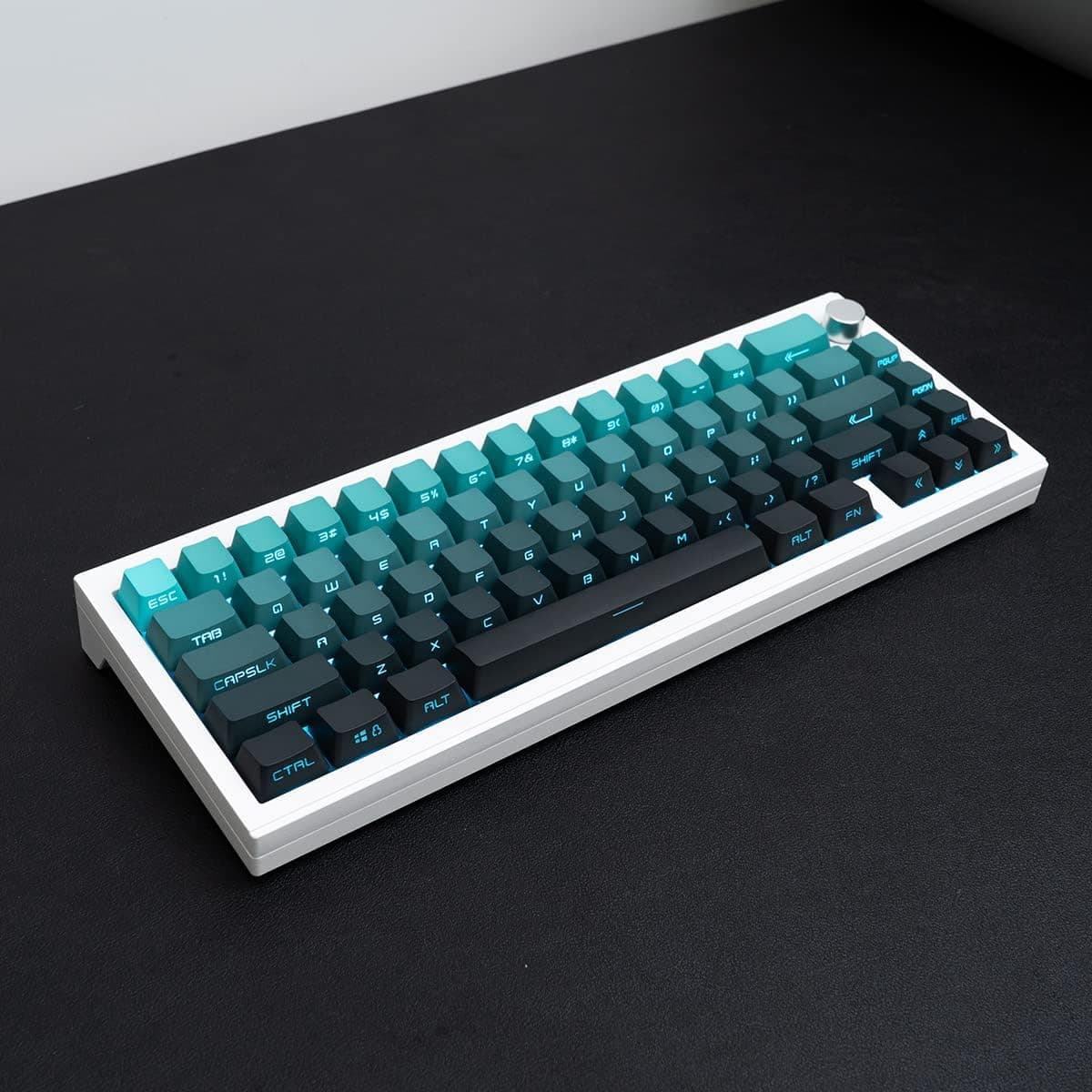 PBT Doubleshot Gradient Cyan Keycaps Backlit Shine Through 105 Keys