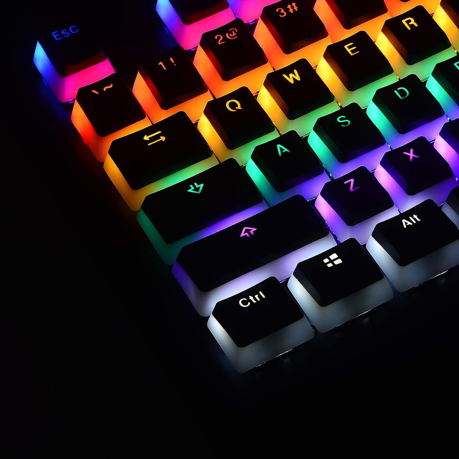 USHOW Pudding Keycaps Translucent Layer Backlit PBT Set (Black Pudding)