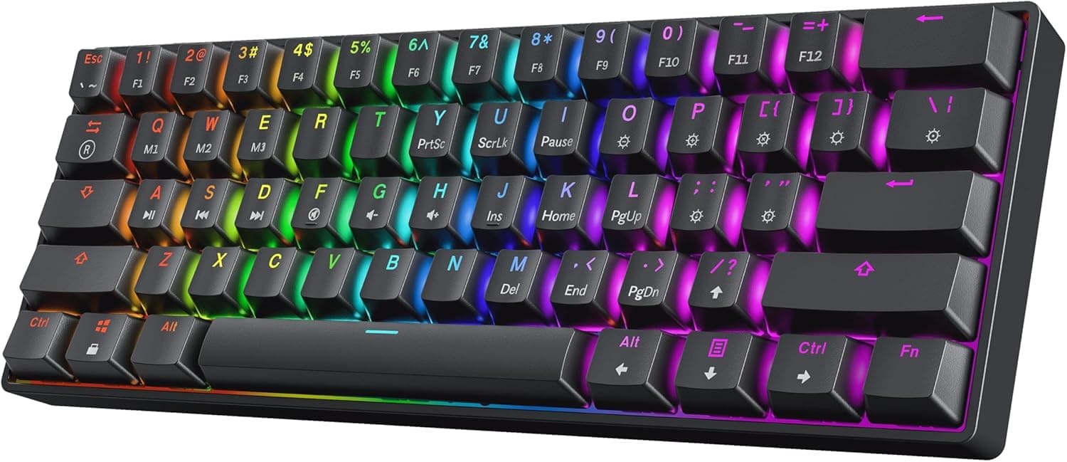 HK GAMING GK61 SE 60% Mechanical Gaming Keyboard 61 Keys Speed Yellow (Black)