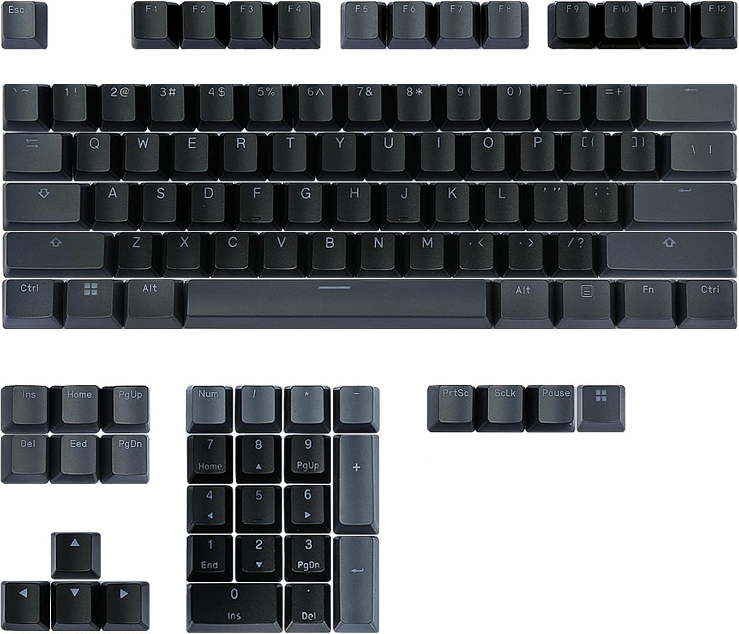 Happy Balls ABS Keycaps Doubleshot Backlit Shine Through (Black/Gray)