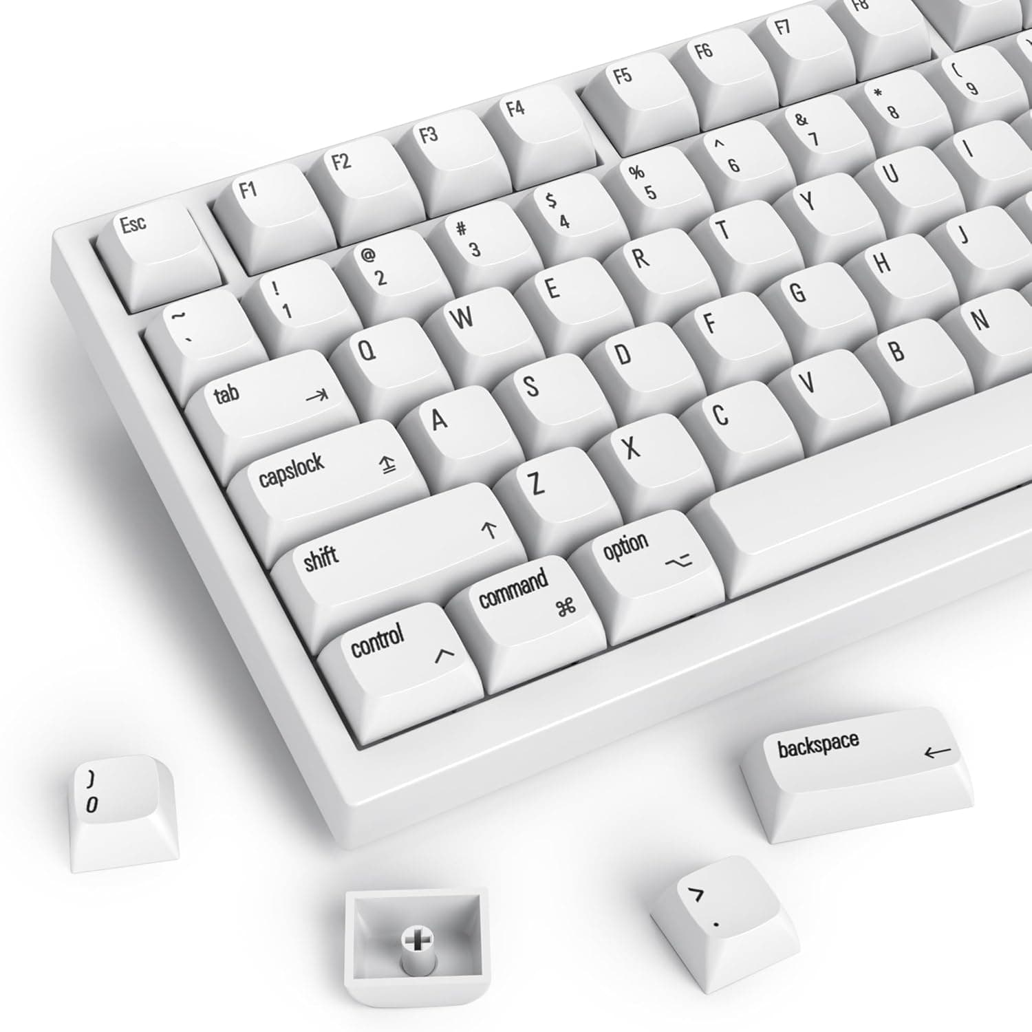 Ussixchare 128 Keys PBT XDA Profile Minimalist White Mac Style Keycaps