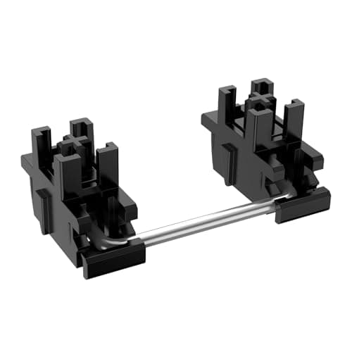 DUROCK Plate Mount Stabilizer V3, Innovative Pre-Clipped Stem for Minimum Wire Wobble 2U 6.25U 7U Keyboard Stabilizers (V3 Black Silver 80% Kit)