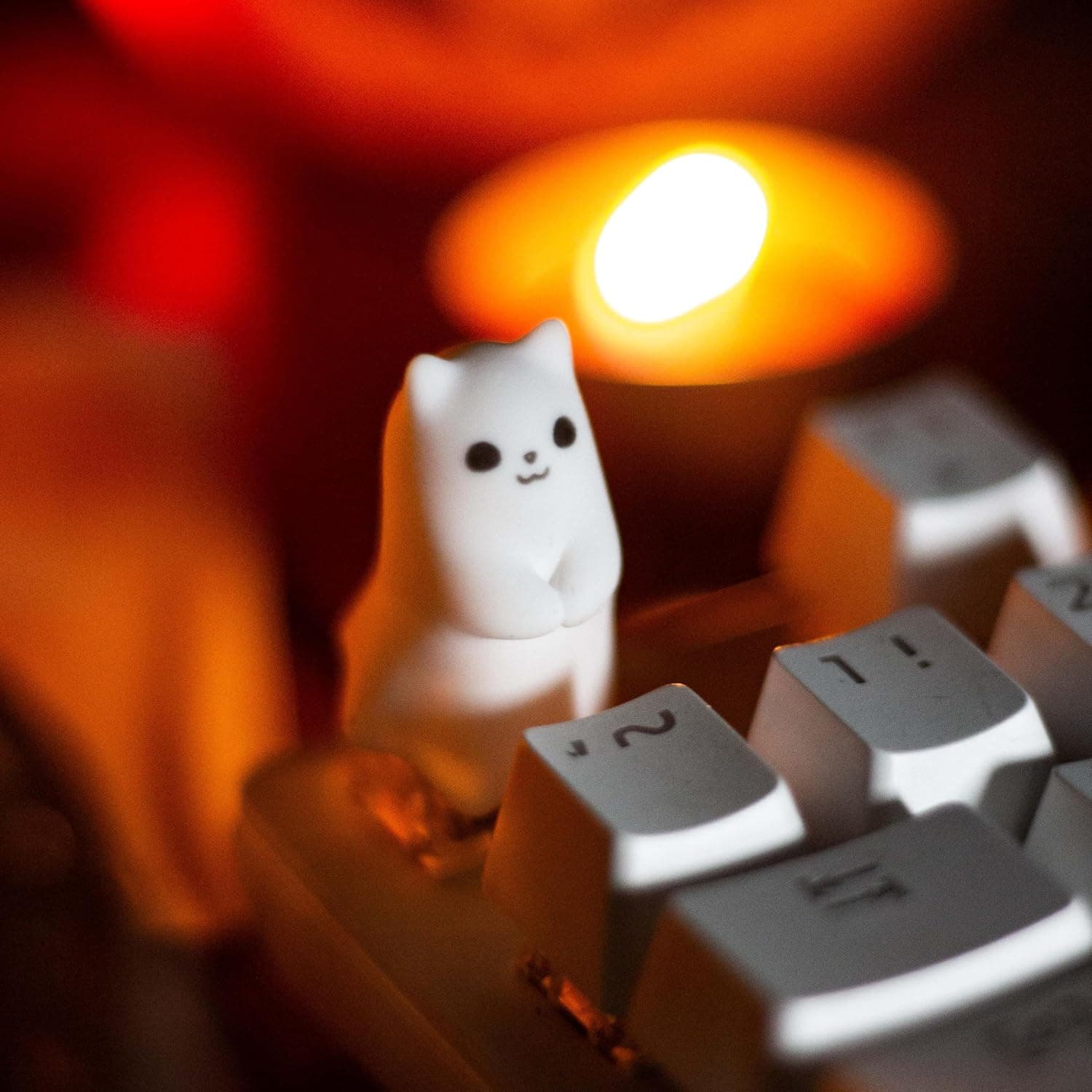 REDQIN Artisan Keycaps Cute Ghost Shine Through Resin Escape (Fierce Little Ghost, Translucent)