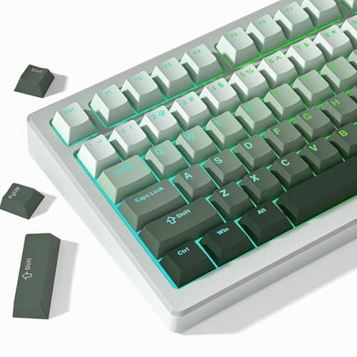Womier Green Keycaps for Mechanical Keyboard, Shine Through PBT Keycaps