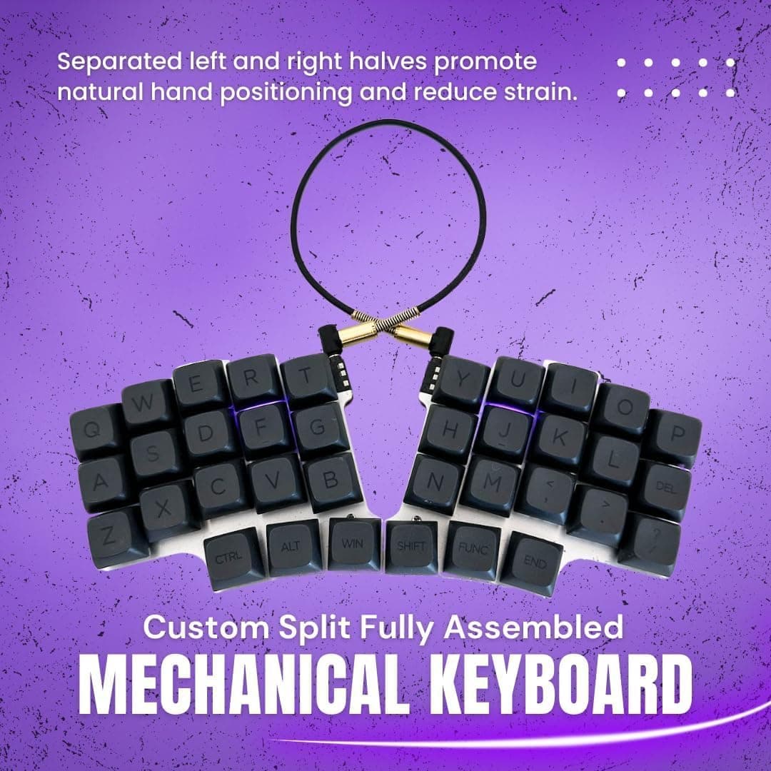 Hardtochooseone Split Ergonomic Mechanical Keyboard QMK 36-Key MX Switch