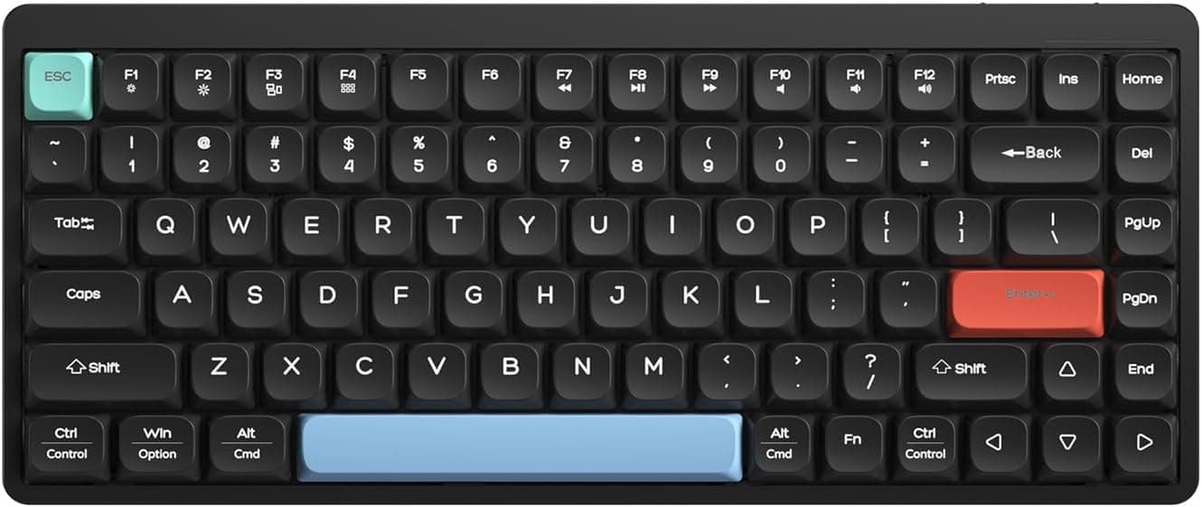 LINKEET Wireless Mechanical Keyboard 2.4G/Bluetooth, Ultra-Slim Low Profile Silent Red Switch, 75% 84 Keys