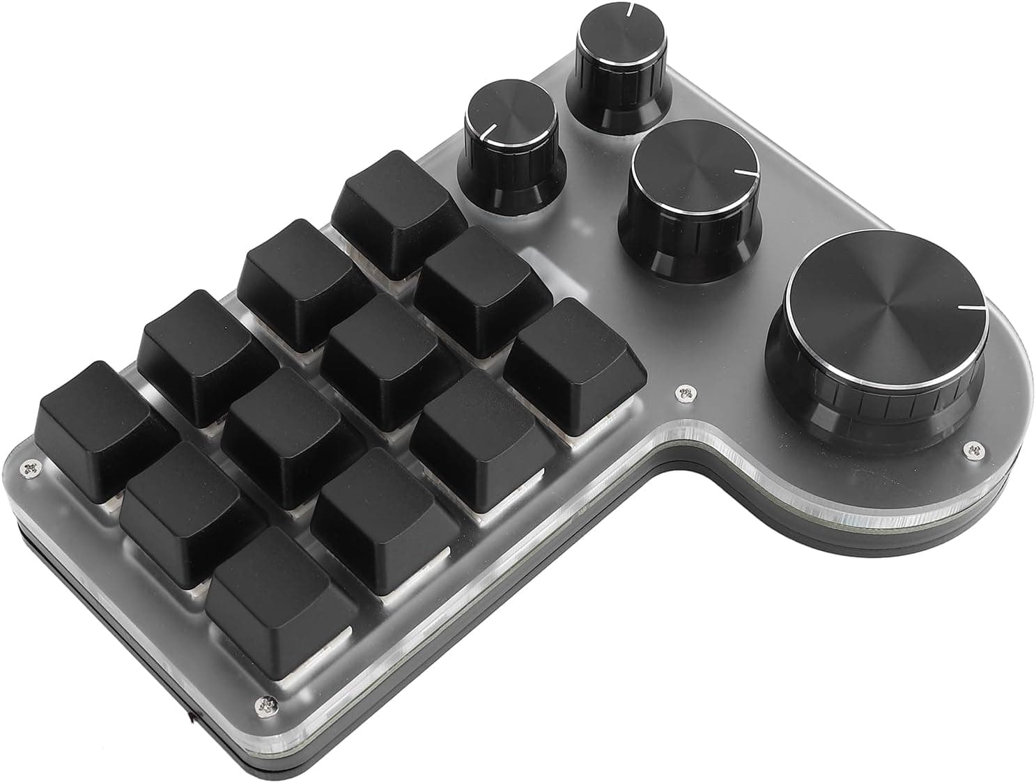 Yoidesu Macro Keyboard Programmable Keypad 12 Keys Mini Mechanical Gaming Keyboard Macropad 4 Knobs
