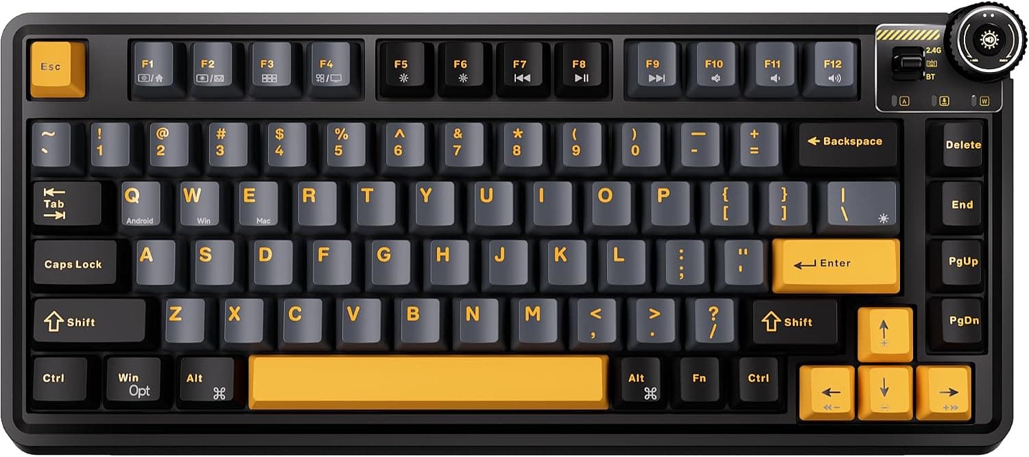Aula 75% Compact Hot Swappable Wireless Custom Keyboard 81 Keys RGB