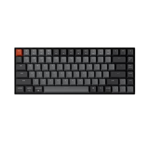 Keychron K2 75% Layout Bluetooth Wireless Mechanical Gaming Keyboard Silent K Pro Red Switch/White LED Backlit/USB C/Anti Ghosting/N-Key Rollover, 84 Keys, for Mac Windows