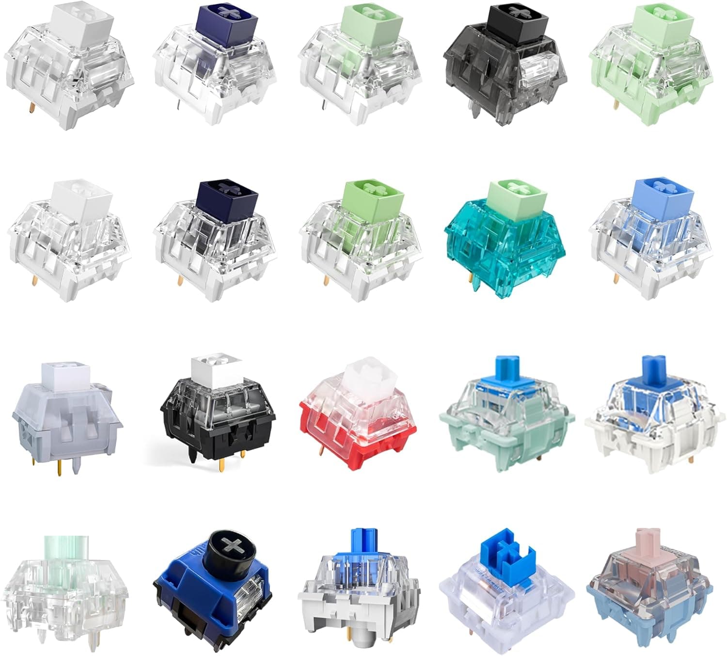 Kailh | Gateron | Outemu Clicky Series Switches Sample Pack (20pcs)