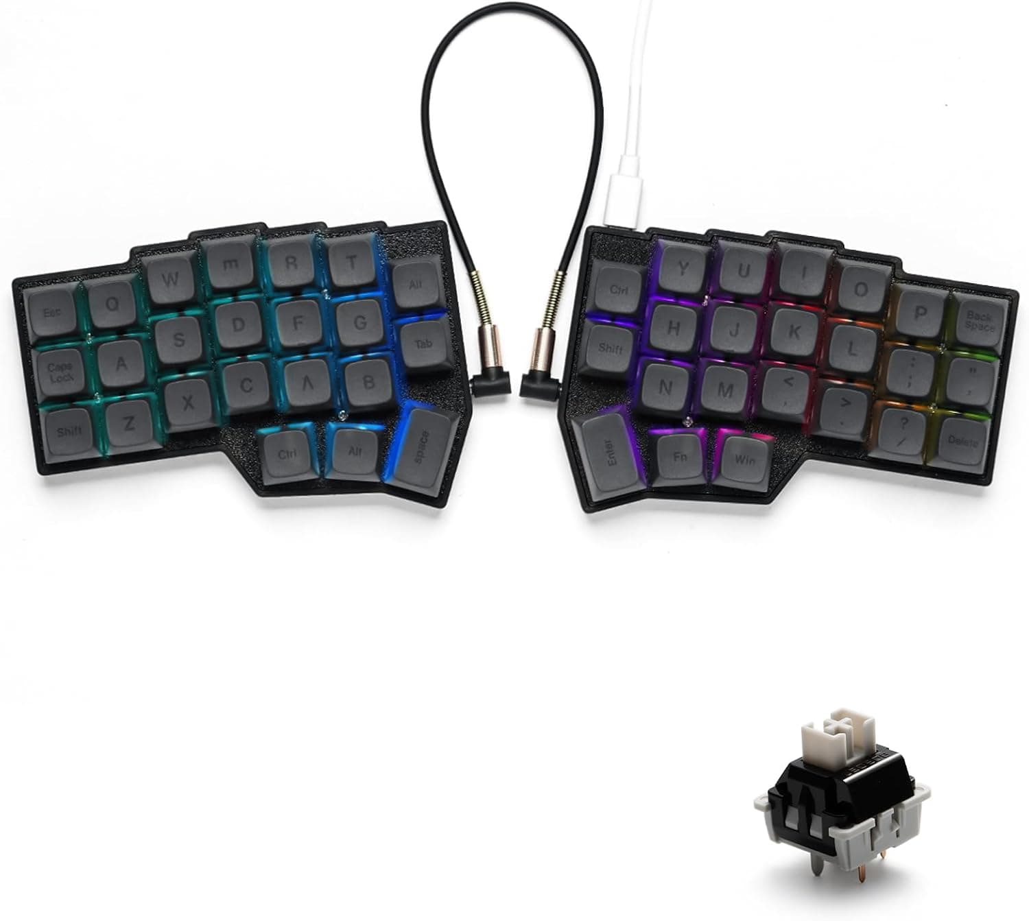 YIVU Corne V4.1 Split Ergonomic Keyboard 40% 3x6 Ortholinear Hot-Swappable RGB