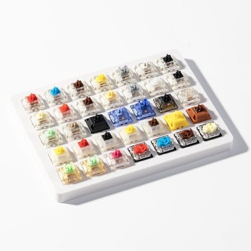 Keychron Switch Tester Kit - 35PCS Gateron Mechanical Switch Sampler with Linear, Tactile & Clicky Options (Oil King, Milky Yellow, Ink Black) for Typing & Gaming Experience Testing