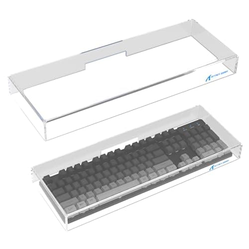 Attack Shark KC04 Acrylic Clear Transparent Keyboard Cover(17.4 * 6.5 * 1.89 inch) with Dustproof Waterproof Anti-hit Anti-cat Protective Case for Standard 104Key Mechanical Gaming Keyboard