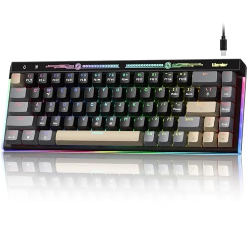Typehaven VK68 65% Wired Gaming Keyboard, 68-Key Mini Keyboard, Black
