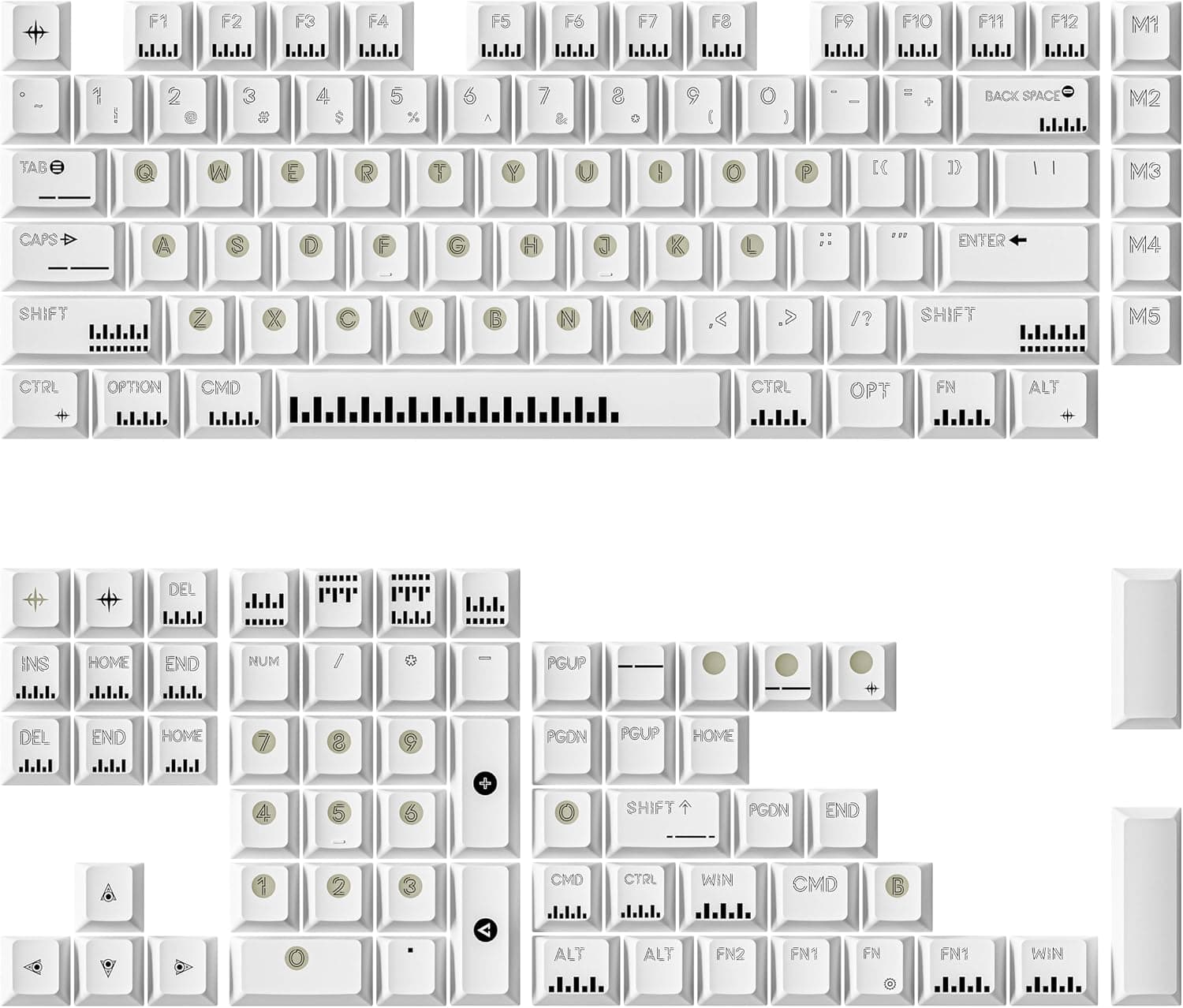 Keychron Cherry Profile Dye-Sub PBT Full Keycap Set - Classic Piano Theme, 139 Keys